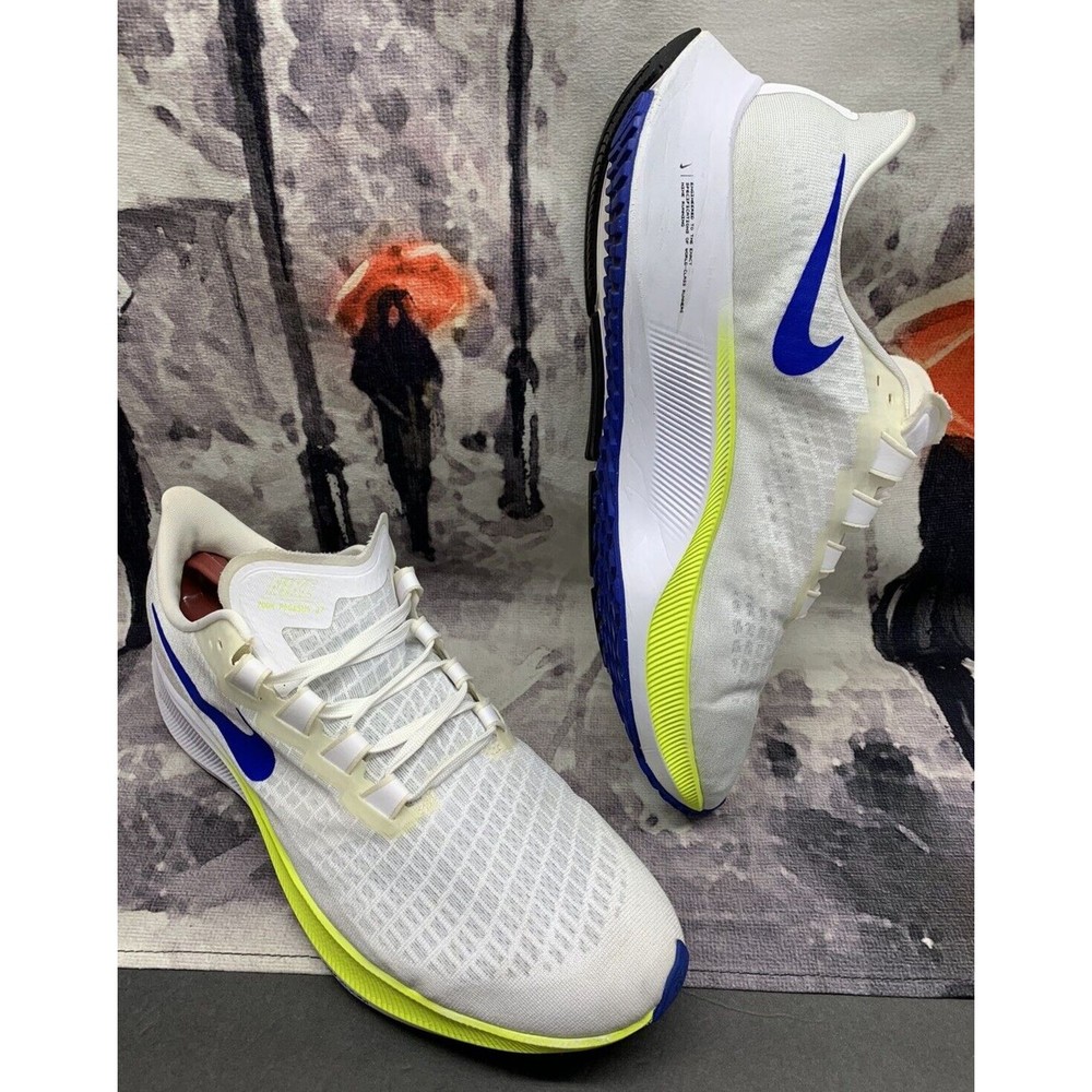Nike Air Zoom Pegasus 37 Men Shoes 15 White Racer Blue Cyber Black  BQ9646-102